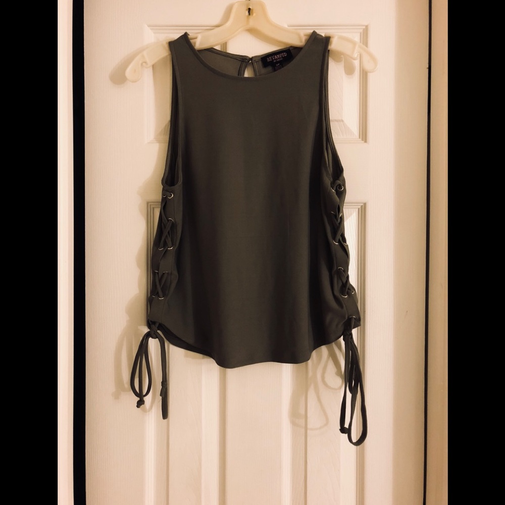 ReVamped Green Lace Up Tank
